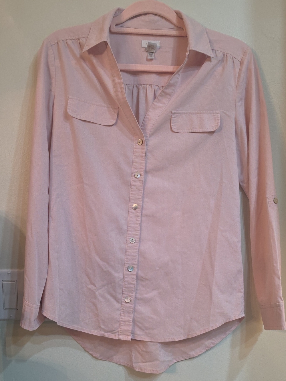 Chico's Soft Light Pink Button-Front Women's Shirt